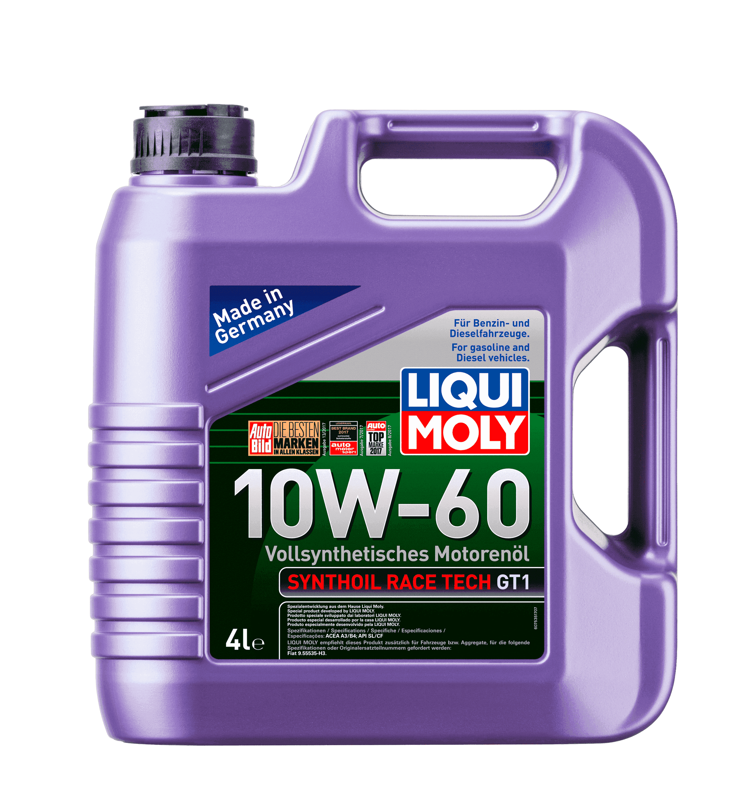 Моторное масло Liqui Moly Synthoil Race Tech GT1 10W-60, 4л